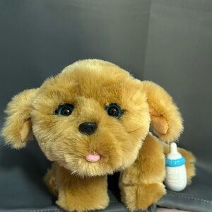 Working Little live pets snuggle dog with baby bottle